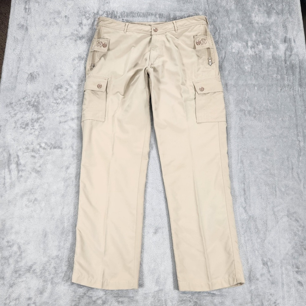 Clothing Arts P^Cubed Pick Pocket Proof Pants Mens 36x32 Beige Cargo Travel
